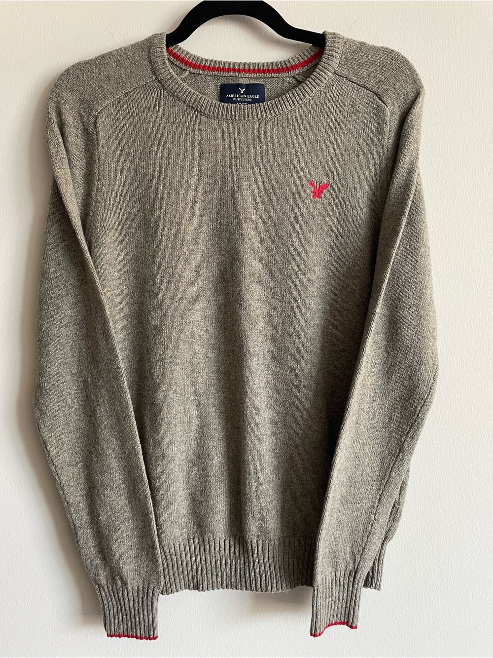 American Eagle Outfitters crew neck sweater gray classic minimal academia S